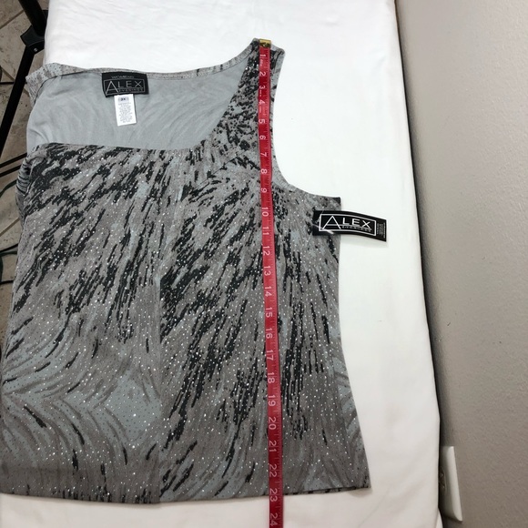 Alex Evenings Made In USA 2 Pieces Set Stretchy Glitter Printed 3/4 Sleeve 3X - Picture 14 of 16